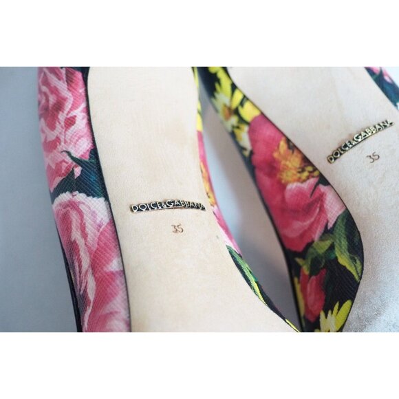 Dolce&Gabbana Multicolor Floral Leather Pointed Toe Stiletto Heels, Size 35 (EU) - Picture 11 of 14